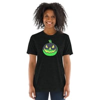 Image 3 of Short Sleeved T-shirt (Adult M/F) - Jack O Lantern Vintage Green-Black