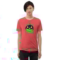 Image 7 of Short Sleeved T-shirt (Adult M/F) - Jack O Lantern Vintage Green-Black