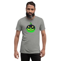 Image 5 of Short Sleeved T-shirt (Adult M/F) - Jack O Lantern Vintage Green-Black