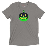 Image 1 of Short Sleeved T-shirt (Adult M/F) - Jack O Lantern Vintage Green-Black