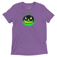Image 21 of Short Sleeved T-shirt (Adult M/F) - Jack O Lantern Vintage Green-Black