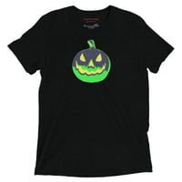 Image 13 of Short Sleeved T-shirt (Adult M/F) - Jack O Lantern Vintage Green-Black