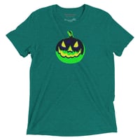 Image 16 of Short Sleeved T-shirt (Adult M/F) - Jack O Lantern Vintage Green-Black