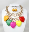 Bib Chunky Multi Wooden ❤️  Necklace & Earring Set 