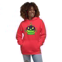 Image 5 of Long Sleeve Hoodie (Adult M/F) - Jack O Lantern Vintage Green-Black