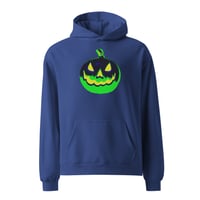 Image 6 of Long Sleeve Oversized Hoodie (Adult M/F) - Jack O Lantern Vintage Green- Black