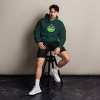 Image 2 of Long Sleeve Oversized Hoodie (Adult M/F) - Jack O Lantern Vintage Green- Black