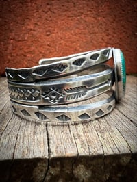 Image 6 of WL&A Handmade Ingot High Grade Phoenix Rising Turquoise Arrow Cuff - Size 7 to 7.5" Wrist