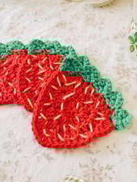 Image 3 of Strawberry Coasters by Dara's Cozy Crochet
