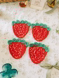 Image 2 of Strawberry Coasters by Dara's Cozy Crochet