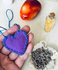 Image 2 of Handmade Fairy Heart with Lavender & Citrine Crystals REIKI Infused