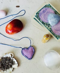 Image 3 of Handmade Fairy Heart with Lavender & Citrine Crystals REIKI Infused
