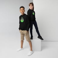 Image 3 of Youth Crewneck Sweatshirt - Jack O Lantern Vintage Green-Black