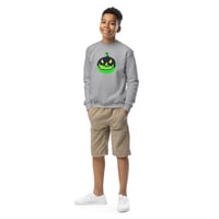 Image 5 of Youth Crewneck Sweatshirt - Jack O Lantern Vintage Green-Black