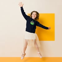 Image 6 of Youth Crewneck Sweatshirt - Jack O Lantern Vintage Green-Black