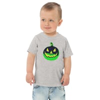 Image 9 of Toddler jersey t-shirt - Jack O Lantern Vintage Green-Black