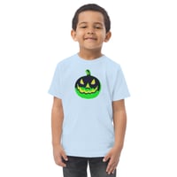 Image 2 of Toddler jersey t-shirt - Jack O Lantern Vintage Green-Black