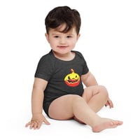 Image 2 of Baby Short Sleeve Onesie - Jack O Lantern Vintage Red-Yellow