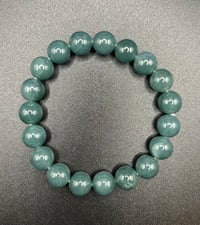 Image 2 of 10mm Blue/Green Guatemalan Jade Stretch Bracelet