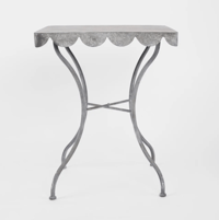 Image 1 of Zinc Scalloped Edge Table 