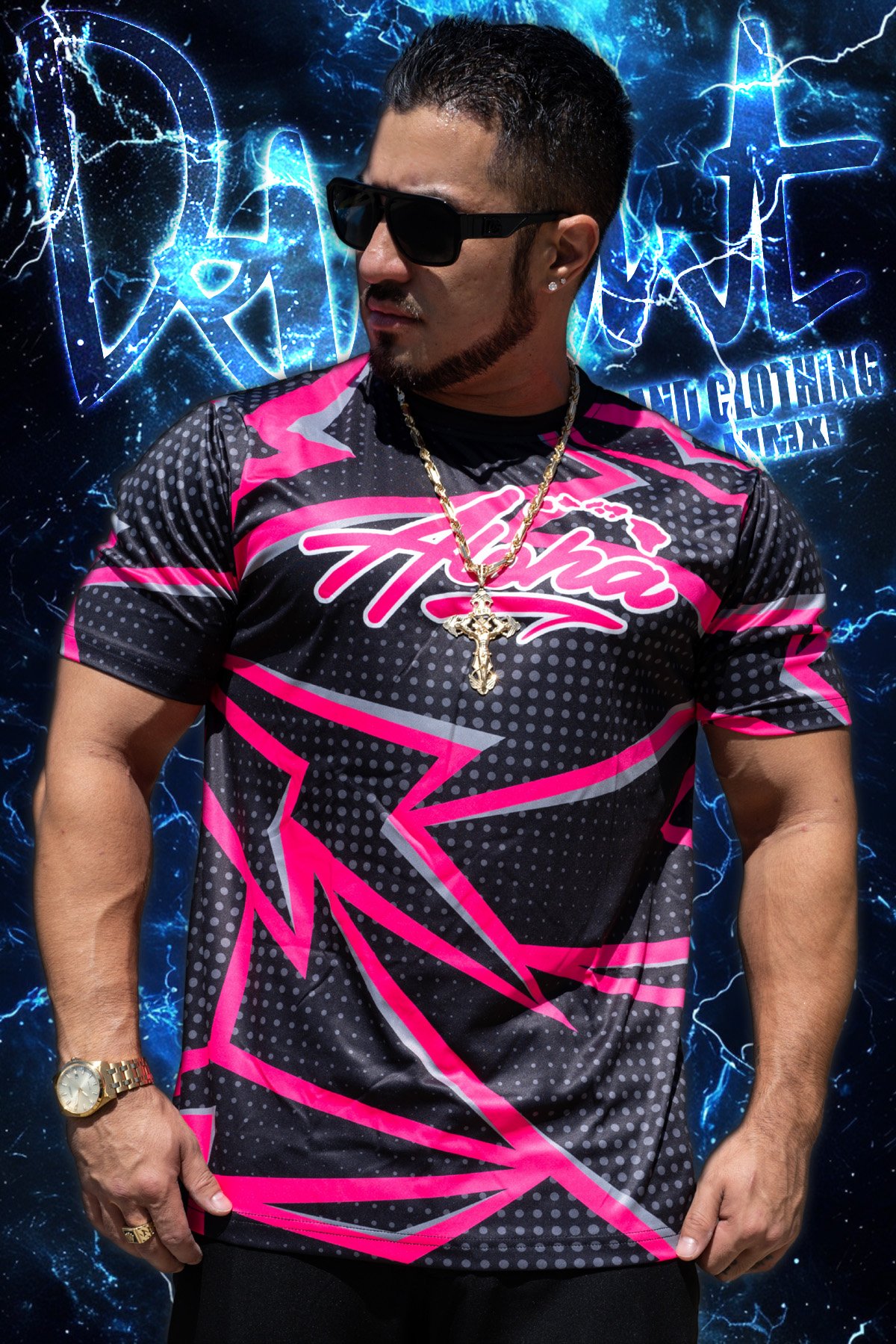 Neon Pink/Black - Bolts Motocross Jersey