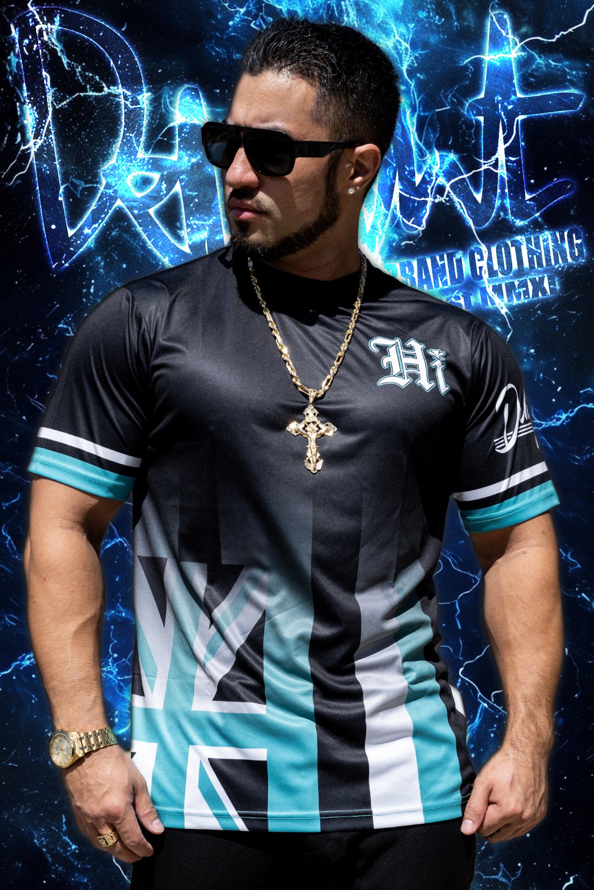 HI O.E - Aloha Islands Jersey (Black/Teal)