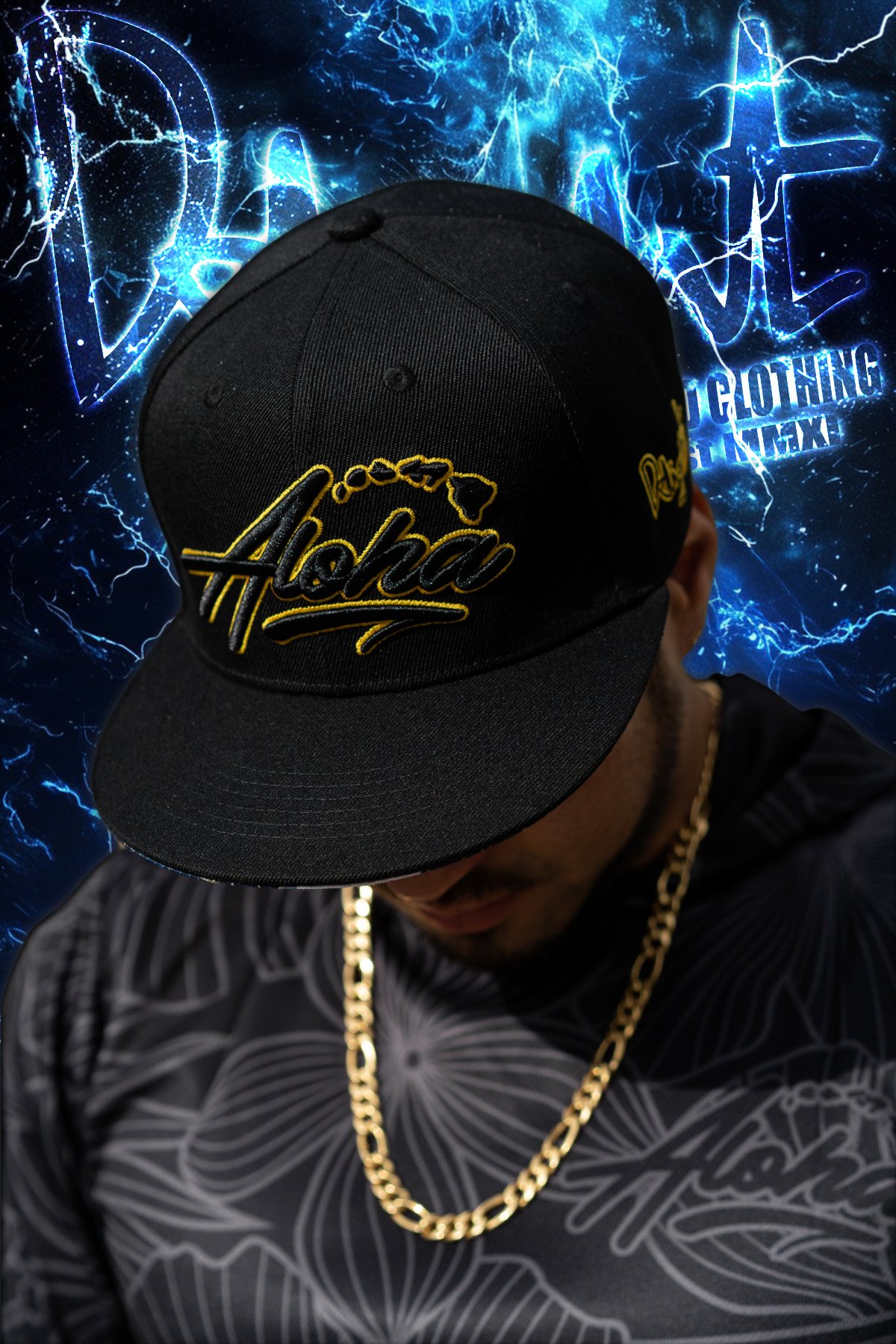 Aloha Islands Black/Golden Kalo Snapback