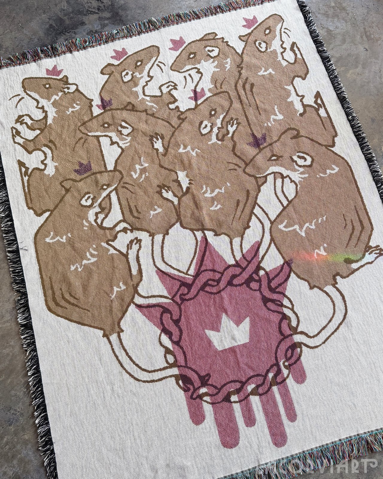 Rat King Woven Tapestry/Blanket | acorviart