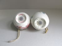 Image 6 of Pair of Vintage Floris London Pomanders, Pottery Ball Shape w/ Floral Decor H ~7.3cm 