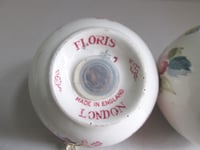 Image 7 of Pair of Vintage Floris London Pomanders, Pottery Ball Shape w/ Floral Decor H ~7.3cm 