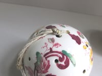 Image 13 of Pair of Vintage Floris London Pomanders, Pottery Ball Shape w/ Floral Decor H ~7.3cm 