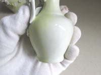 Image 17 of Pair of Antique Miniature Jug Ornaments, Baby Figurines and Leaf Decor, H 8.3cm, small chips/wear 