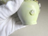 Image 18 of Pair of Antique Miniature Jug Ornaments, Baby Figurines and Leaf Decor, H 8.3cm, small chips/wear 
