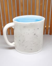 Image 2 of white & blue speckled mug