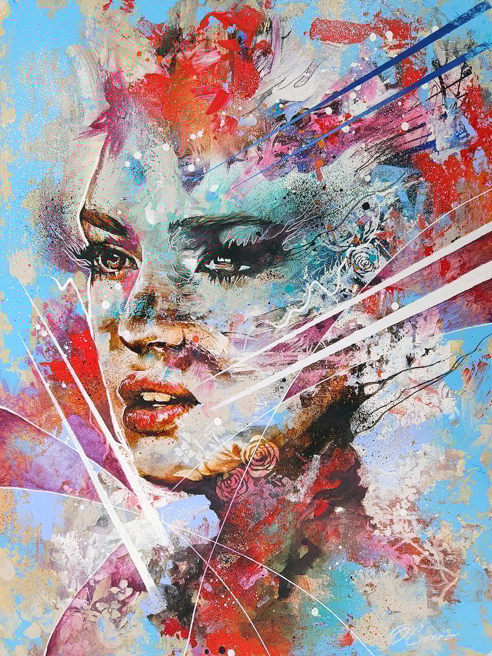 "Neoflora Reverie" 1/1 UNIQUE - Mixed Media on paper - FREE WORLDWIDE SHIPPING!!!