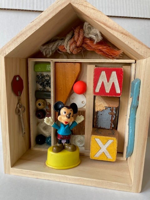 Image of Mickey's House and Paddleball Bird | Wood Assemblages