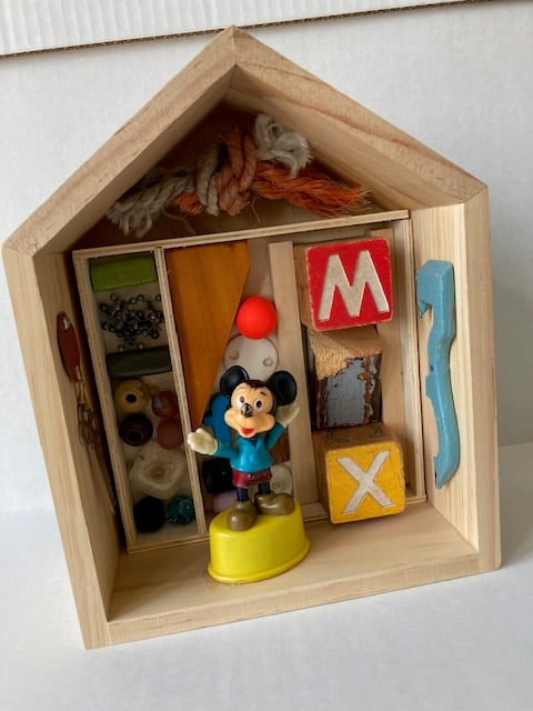 Image of Mickey's House and Paddleball Bird | Wood Assemblages