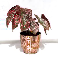 Image 2 of 8-inch Terracotta Bogolanfini Plant Pot