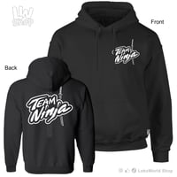 Image 1 of Team Ninja, Samurai Sword, Kawa. Motorcycle Racing, Unisex Black Hoodie (FREE SHIPPING)
