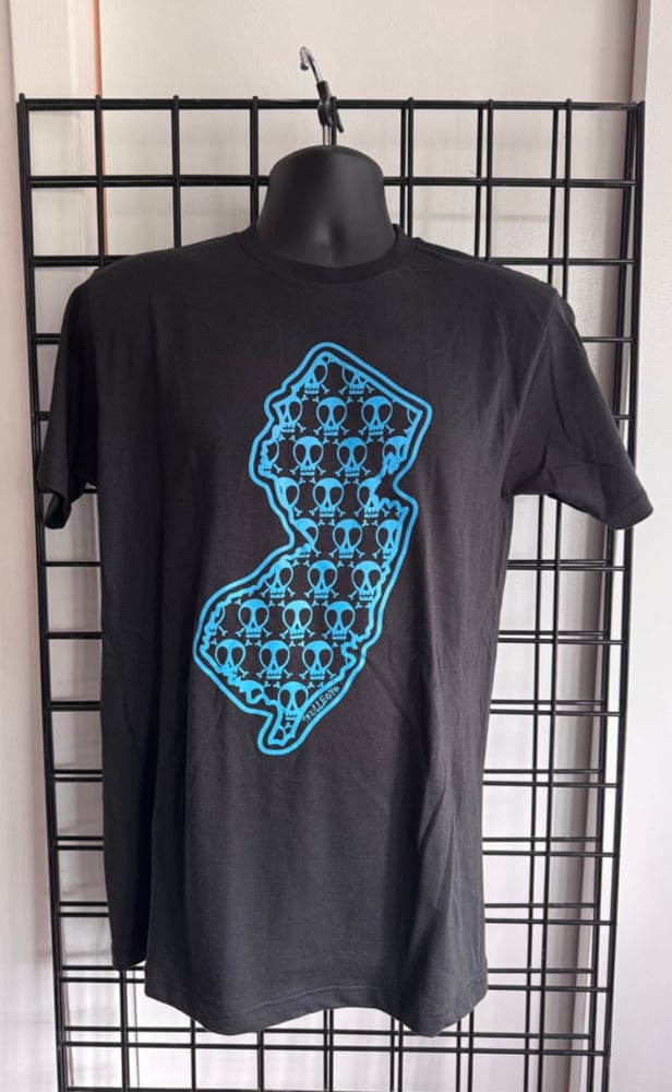 Image of Classic NJ Tee (black and blue) 