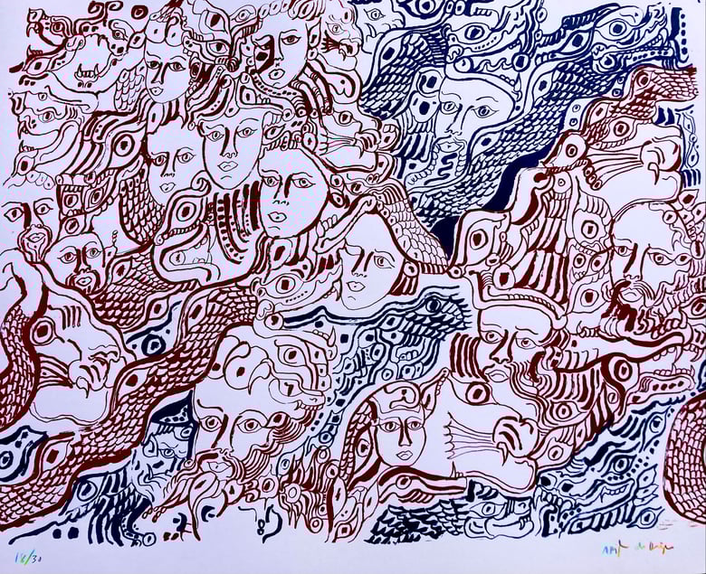 Image of TEOTL beautiful two color screenprint 26 x 20 inches 