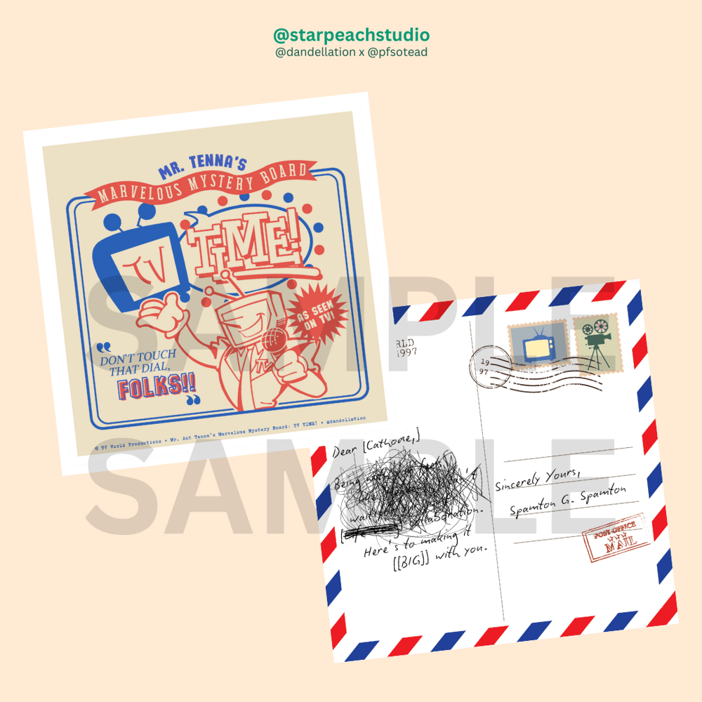 Image of ❤️ tv time bonus square postcard