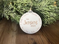 Image 1 of Custom Family Names Christmas Ornament