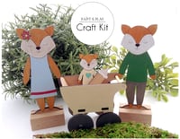 Image 1 of Fabulous Fox Family Paint and Play, Kids Crafts, Fox Toy, DIY Paint Wood Kit, Activity Box - Chri...