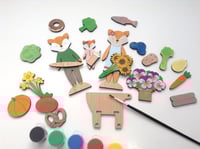 Image 2 of Fabulous Fox Family Paint and Play, Kids Crafts, Fox Toy, DIY Paint Wood Kit, Activity Box - Chri...