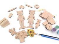 Image 3 of Fabulous Fox Family Paint and Play, Kids Crafts, Fox Toy, DIY Paint Wood Kit, Activity Box - Chri...