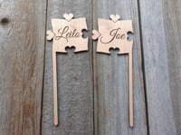 Image 4 of Custom Puzzle Piece Cake Toppers