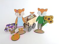 Image 4 of Fabulous Fox Family Paint and Play, Kids Crafts, Fox Toy, DIY Paint Wood Kit, Activity Box - Chri...