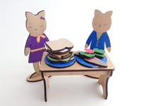 Image 4 of Cat's Corner Cafe Paint and Play Craft Kit, Wood Art, Birthday Gift Idea, DIY Craft Kit