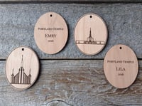 Image 5 of Personalized Wood Temple Ornaments - LDS Temple Christmas Ornaments - Wood Tags